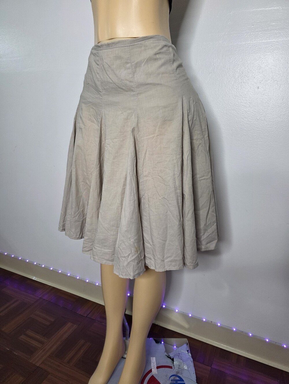 Warehouse Light Beige Circle Skirt Size US/12